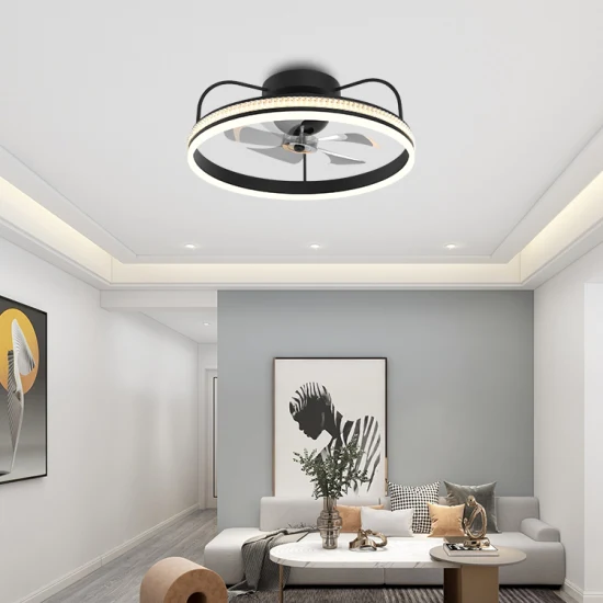 Ventilateur de plafond LED à contrôle intelligent, 6 vitesses de ventilateur, lustre à intensité variable